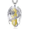 INFUSEU Collana Drago Cristallo, Citrino Ciondolo Drago Nordico Avvolto Cilindro Gemma Cristallo Gotico Naturale Gioielli Energia Amuleto Regalo per Uomo Donne