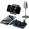 Apetiy Caricatore wireless per iPhone 15/14/13/12serie, Caricatore Apple Watch per serie 9/Ultra/8/7/6/5/4/3/2/SE, 3 in 1 Stazione Ricarica Apple per Air/Pods 1/2/3/Pro/2 Mag-Safe Apple