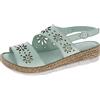 Andrea Conti Donna, Sandali con Tacco, Aqua Green Bianco, 37 EU