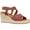 Geox D Panarea D, Sandali con Zeppa, Cognac Scuro, 41 EU