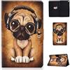 CaseFun Custodia per Samsung Galaxy Tab A 10.1 2019 (SM-T510/T515) Magnetico Smart Case Cover in Pelle Multi-Angolo conla Tasca, Cane