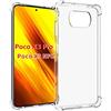 HUANGTAOLI Custodia per Xiaomi Poco X3 NFC, Rinforzare la con Angoli Protettiva Silicone Trasparente Bumper Cover per Xiaomi Poco X3 NFC