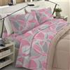 BANZAII TEXTILE INNOVATOR ONLINE Banzaii Completo Lenzuola Matrimoniale Invernale in Flanella Felpate 100% Cotone Anti-Pilling 2 Piazze Clara Rosa