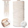 AiQInu Macramè Filo 2mm x 200m, Corda Macrame 2mm, 100% Filato di Cotone Naturale per Bricolage, Arazzi, Lavori a Maglia, Decorazioni Beige