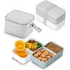 Kitchela Bento Box Lunch Box Set - Borsa termica, posate e divisori rimovibili, preparazione dei pasti (grigio)