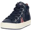 Geox J Kalispera Girl B, Scarpe da Ginnastica Bambina, Multicolore (Navy Dk Pink), 24 EU