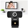 KIMISS Webcam per PC Webcam in Plastica Addensata in ABS 1080P Fotocamera per Computer Desktop USB Webcam di Classe Online con Microfono