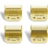 BESTBOMG 7FC+5FC+4FC+3-3/4FC Lama di ricambio per toelettatura per cani, compatibile con tosaerba per cani Heiniger/Moser Max45/Andis/Oster A5 Series, lunghezza di taglio 3,2 mm-13 mm, oro