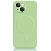 Mixroom - Custodia Cover per iPhone 13 Mini in TPU Silicone Morbido Compatibile con MagSafe Accessori con Cerchio Magnetico Integrato Verde Mela