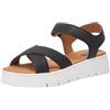 Geox D Dandra 40 C, Sandali con Zeppa Donna, Nero, 38 EU