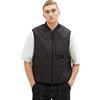 TOM TAILOR Denim Gilet Trapuntato da in Denim con Collo Bomber, 29999-Nero, XXL Uomo