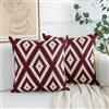 Cheekywares Federe Cuscini Natalizi Rosso 40 x 40 cm Motivo Geometrico Moderno Copricuscini Lino Inverno Decorazioni per Divano Casa Soggiorno Camera da Letto Giardino Cameretta Ufficio Salotto Set di 2
