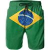 208 Bandiera del Brasile Uomo Costume Mare Asciugatura Rapida Tronchi per La Spiaggia Leisure Pantaloncini da Bagno Resistenti Pantaloncini da Surfe XXL