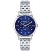 Breil, Collezione Twinkle Sky, Orologio Donna, Cronografo Donna in Acciaio, Quadrante Blu Sunray con Lucenti Cristalli, Chiusura Déployante Regolabile 13.5-19 cm, Resistente all'Acqua, Silver-Blu