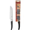 Lou Laguiole - Coltello Santoku - Pro - Acciaio inox 5Cr15MoV, finitura lucida - Lama 18 cm - Nero