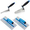 Virsus Kit 4 Utensili per MURATORE: 1 Cazzuola da 18cm, 1 Cazzuolino da 14cm, 1 Frattazzo per Stucco e 1 Frattazzo Dentato per Colla da 28x12cm, Lame in Acciaio, Utensili Professionali e Fai da Te