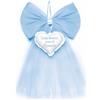 Generic Crociedelizie, fiocco nascita siamo diventati nonni bimba bimbo personalizzato in tulle rosa azzurro con ricamo ricamato elegante semplice coccarda fuori porta cuore