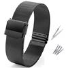 BOLEXA cinturino dell'orologio Cinturino semplice femminile 12 13 14 15 16 17 18 19 20 22mm Bracciale in metallo con tendenza alla moda (Color : Black, Size : 17mm)