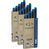 PARKER Cartucce d'inchiostro Parker Quink 3 confezioni con un totale di 15 pezzi, blu (confezione da 15, blu, 1)