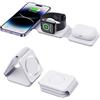 DTD Caricatore Wireless Pieghevole 3 in 1, Supporto di Ricarica Magnetico Compatibile con 15 14 13 12/Pro/Pro Max/Plus, Wireless Charger per iWatch 9/Ultra 2/8/7/6/SE/5/4, AirPods Pro/2/3