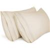 Lirex 2-Pack Federe per Cuscini, Morbido Spazzolato, Federe in Microfibra, Lavabile in Lavatrice, Senza Pieghe, Traspirante (Beige, 40 cm x 60 cm)