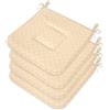 emmevi Set 4 Cuscini Sedia Cotone Con Lacci Lavabili Trapuntati Universali Coprisedie Cucina Cuori Giallo