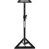 Pronomic SLS-10 Supporto per casse Studio Monitor- Altezza regolabile da 80 cm a 130 cm, base triangolare, piedini in gomma, piedini a spillo, acciaio, piastra di supporto con strisce di gomma - Nera