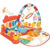 eners Palestre per Bambini Tappetini da Gioco Tappetino per attività Musicale Kick & Play Piano Baby Play Gym Tummy Time Tappetino Imbottito per Neonati Neonati (Red)