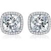 Diamond Treats Orecchini Donna Argento 925, Orecchini Taglio Cuscino con Pietre Zirconi, Orecchini Argento Donna con una Confezione Regalo