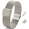 BOLEXA cinturino dell'orologio Cinturino semplice femminile 12 13 14 15 16 17 18 19 20 22mm Bracciale in metallo con tendenza alla moda (Color : Silver, Size : 17mm)