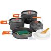 Odoland Set di Pentole da Campeggio 15 Pezzi per 1-5 Persone, Kit di Cucina per Campeggio con 2 Pentole,1 Padella e 1 Bollitore, per Campeggio Trekking Escursioni Cucina Outdoor e Picnic