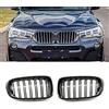 HZTWFC Doppia Stecca Nero Lucido 1 Coppia Griglie Rene Anteriore Per BMW X3 X4 F25 F26 2014-2017 di Ricambio Da Corsa Paraurti Anteriore Griglie Car Styling