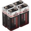 Warriors 4X batteria 9V batterie 9 volt pila pile 9v alcaline, extra potenza, extra lunga durata per rilevatori di fumo, irrigatori da giardino e sensori di allarme 6lr61 6F22 PP3 MN1604 (4)