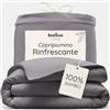 Bambaw Copripiumino king size 240x260 bambù, Lenzuola bambù matrimoniali grandi, Lenzuola antiacaro anallergiche, Copripiumini matrimoniali grandi (Grigio Scuro)