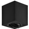 GeyouLux Faretto GU10 da Soffitto Nero, 80x84mm Faretto da Superficie Quadrato, Orientabile 30°, Plafoniera 230V con Attacco GU10, Spot in Alluminio, Senza Lampadina, 1 Pezzo