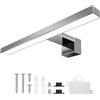 UBUD Lampada Led Applique Led per Specchio o Parete Bagno - 760lm - Misure 300x110x40mm - Protezione IP44 - Luce Bianca 6000K - Colore Cromato. (Ideale e perfetto per il trucco o la rasatura) (30 cm)