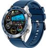 paazomu Smart Watch da uomo per Android iOS, Bluetooth Chiamate con cardiofrequenzimetro/monitoraggio del sonno, fitness tracker, 1,46 pollici Full Touch Screen IP67 impermeabile in acciaio inox Business
