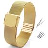 BOLEXA cinturino dell'orologio Cinturino semplice femminile 12 13 14 15 16 17 18 19 20 22mm Bracciale in metallo con tendenza alla moda (Color : Gold, Size : 19mm)