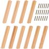 SWAWIS 10 Pezzi Pomelli Cassetti per Mobili Cucina in Legno 160mm, Pomelli Maniglia per Mobili Moderni con Viti, Maniglie per Mobili da Cucina Faggio, per Armadi Cassetti Mobili Cucine