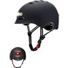 MAGIC SELECT Casco Bici o Monopattino Elettrico con Spia Rossa + Luce Frontale Bianca. Casco Ciclismo Bicicletta, Skate, Leggero con Fodera Rimovibile, Guscio PC + EPS, 14 prese d'aria e Cavo di Ricarica USB.