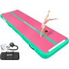 VOFiTNY - Tappetino gonfiabile da palestra da 2 m, spessore 10,2 cm, per casa/ginnastica/allegria/tumbling, rosa/verde, 2 m x 1 m x 0,1 m