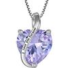 YL Collana Cuore Mamma in argento 925 conI love you forever ciondolo alessandrite con pietra portafortuna di giugno per donna