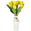 Flair Flower Real-Touch tulipani in vaso artificiale, bouquet di tulipani, fiori artificiali, decorazione primaverile, decorazione pasquale, centrotavola, decorazione da tavolo, floristica