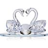 London Boutique Decorativo in Vetro di Cristallo a Forma di Cigno Doppio con Elementi in Cristallo Swarovski Regalo (Set di 1)