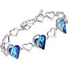 Leafael Festa della Mamma Bracciale Donna Cuore Infinity Love con Pietra dei Desideri e Cristalli Portafortuna Gioiello Anallergico Argento o Oro Rosa con Scatola Regalo Estensore Catena 7+2 Pollici