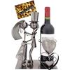 BRUBAKER Portabottiglia da Vino dal Raffinato Design Coppia di Sposi - Portabottiglie per Vino in Metallo con Biglietto di Auguri
