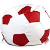 Ecopuf Football | Pouf Poltrona Sacco a forma di Palla da Calcio in Ecopelle Taglia S - Pouf a Sacco con imbottitura - Pouf Poltrona con Doppia Zip - Pouf Bambini Dim 55x35