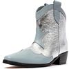 L37 HANDMADE SHOES Stivali da Cowboy, Scamosciata, Fodera in Pelle, Scarpe Fatte a Mano, Cielo Pieno di Stelle, Western Boot Donna, Bianco Nero, 37 EU