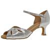 Diamant Donne Scarpe da Ballo 144-077-246 - Pelle Argento/Bianco - 5 cm Flare - Misura: UK 1,5