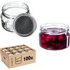 KADAX Piccoli vasetti per conserve da 250 ml, con coperchio, ermetici da regalare, mini barattoli per miele e spezie (100 pezzi, argento)